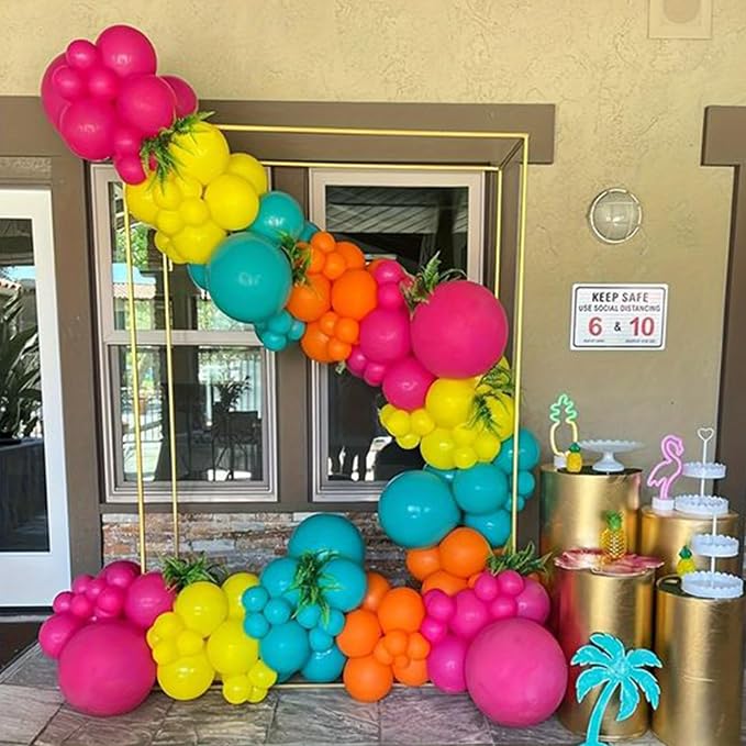 Rainbow Balloons, 12 Inch 60pcs Multicolor Rainbow Balloon Teal Blue Green - Image 3