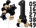 PartyWoo Number Balloons 40 Inch Black Number 1 Kit 25pcs by PartyWoo