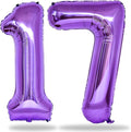 Purple Number 17 Mylar Foil Balloons, 40 Inch Giant Purple 17th Birthday by Lingqiang