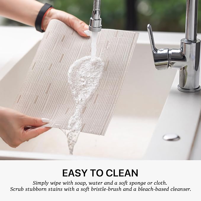 LEXMORE Placemats Set of 8 Vinyl/Plastic Woven Place Mats - Image 4