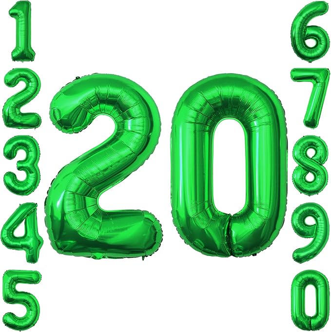 Green Number 20 Balloon 40 Inch, Shiny Foil Duo by Unknown