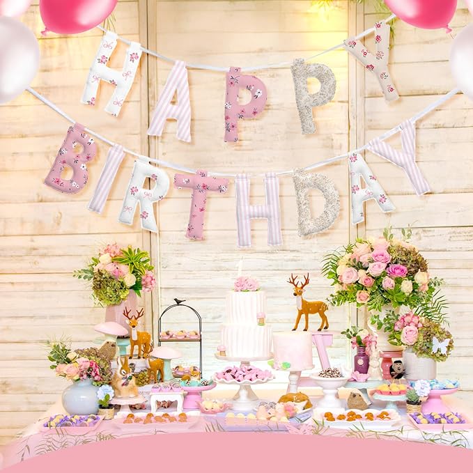 Pre-strung Happy Birthday Banner Sign Reusable Felt Happy Birthday Garland - Image 7
