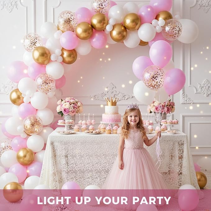 LOVESTOWN 110 PCS Pink Balloons, 12 Inch Bright Pink Latex Balloons | Birthday - Image 3
