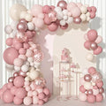 156Pcs Boho Blush Pink Balloons Arch Garland Kit Different Size | Retro Dusty by OUDDYLIFE