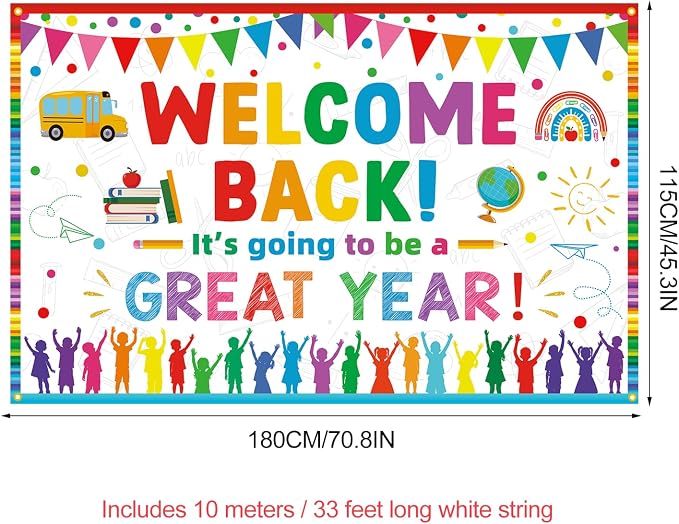 Welcome Back Backdrop Banner It's going to be a Great Year Banner Back to - Image 2