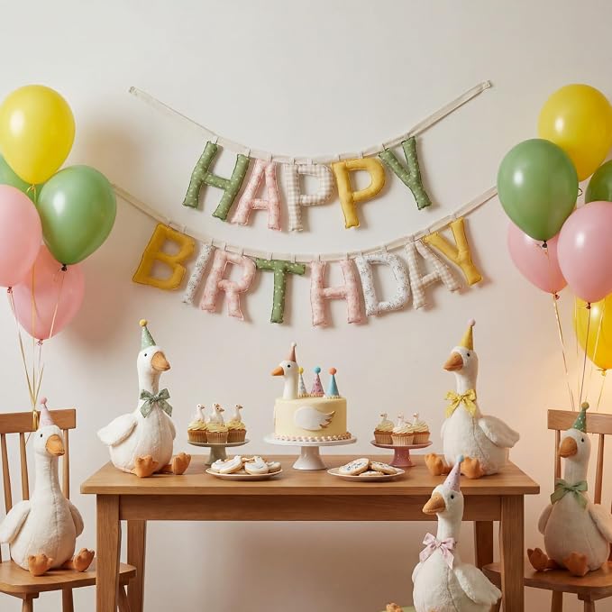 Pre-strung Happy Birthday Banner Sign Reusable Felt Happy Birthday Garland - Image 7