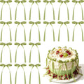 NEBURORA 50 Pcs Green Bows for Cake Decoration Party Ribbon Bowknots | Pastel by NEBURORA