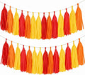Red Orange and Yellow Tassel Garland Banner, 30 Pack Paper Tassels Streamers by SIPRKAICT