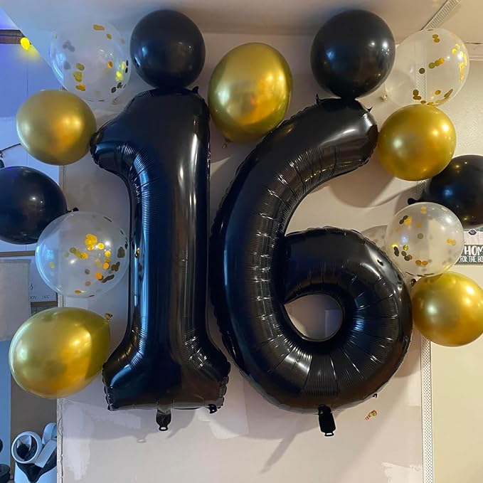 40 inch Number Balloon 0-9 Black Large Number 10 Balloons, Digital Balloons - Image 4