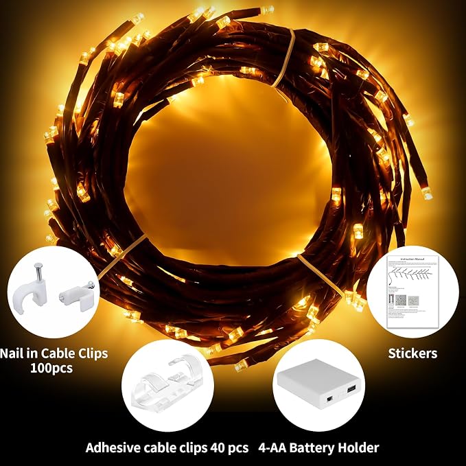 7.55FT 144LED 2PCS Brown USB Tree Branch Lights - Image 5