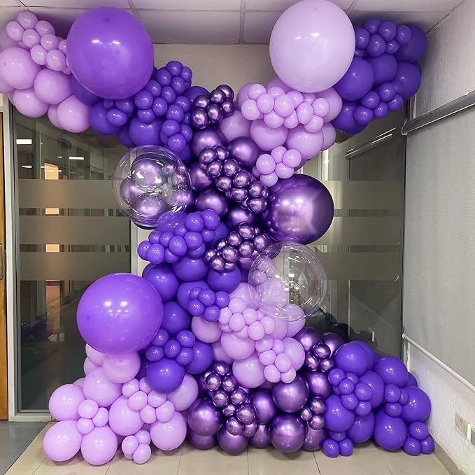 Metallic Purple and Premium Latex Lavender Lilac Balloons - Image 4