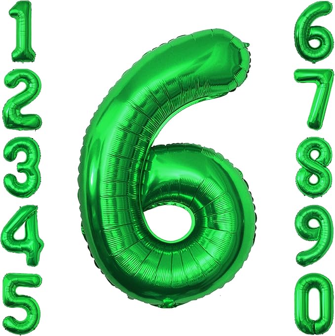 Green Number 6 Balloon 40 Inch, Radiant Foil Numeral by Unknown