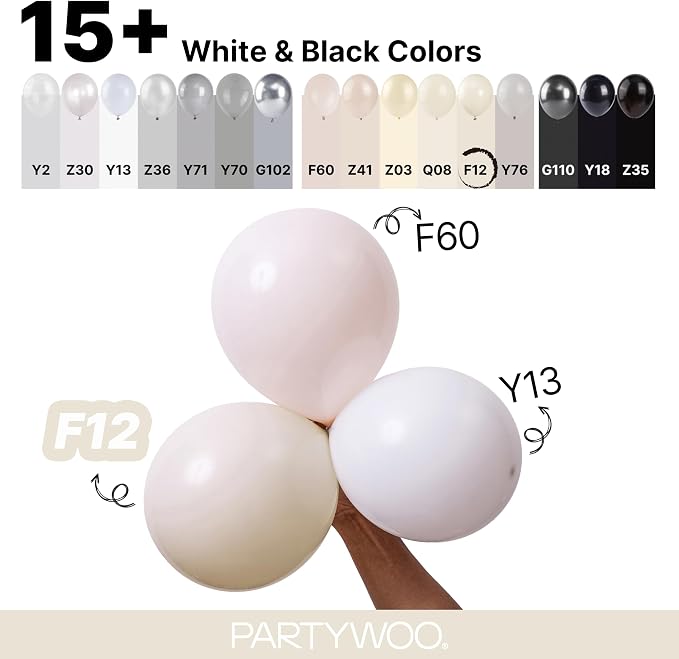 PartyWoo White Sand Balloons 152pcs Different Sizes of 18 12 10 5 Inch Off - Image 4