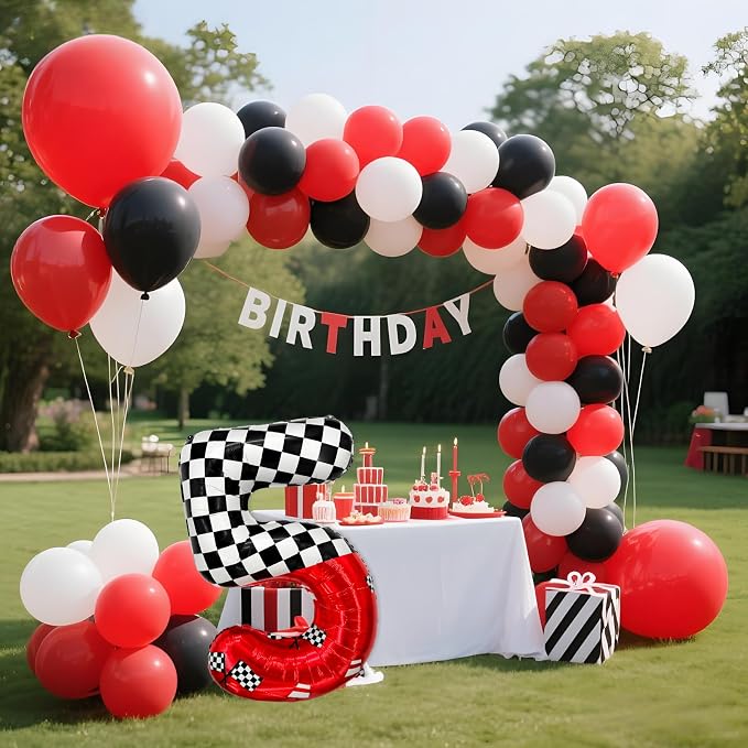 1 pack racing theme 40-inch digital foil balloon, featuring black and white - Image 4