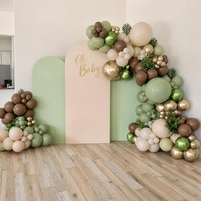 Sage Green Brown Balloons for Jungle Safari Baby Shower Decoration | 60Pcs - Image 2