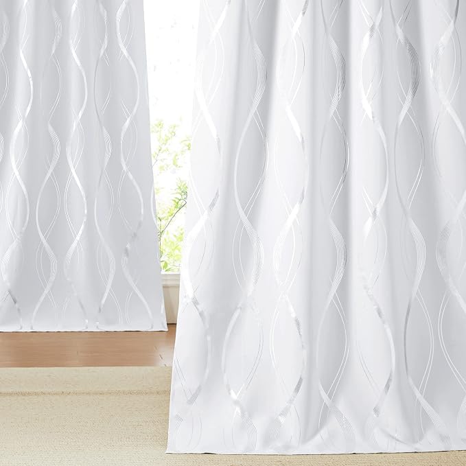 NICETOWN Greyish White Room Darkening Curtain Panels by NICETOWN