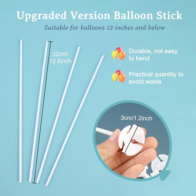 PP OPOUNT 320 PCS Balloon Sticks, 12.6 inches Plastic Balloons Sticks | Balloon - Image 2