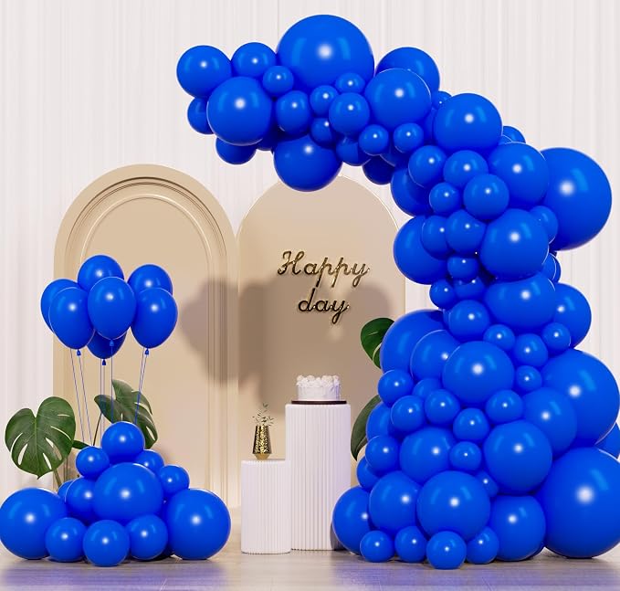 Royal Blue Balloons 145pcs Different Sizes 5in 10in 12in 18in Round Latex Blue by Unknown