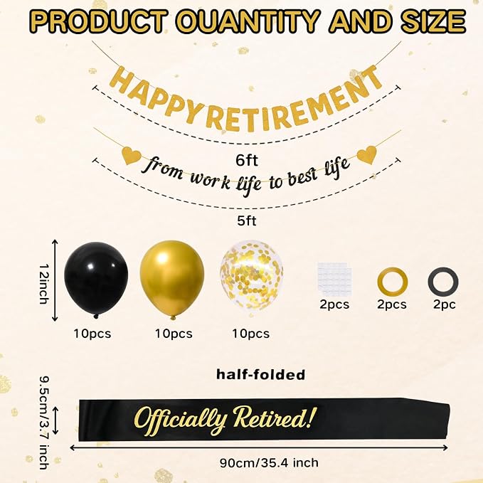 Retirement Party Decorations for Men Women, Happy Retirement & from work life - Image 3