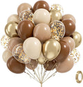 60pcs Brown and Gold Balloons for Neutral Bridal Shower, Baby Shower Party by Vicduotex