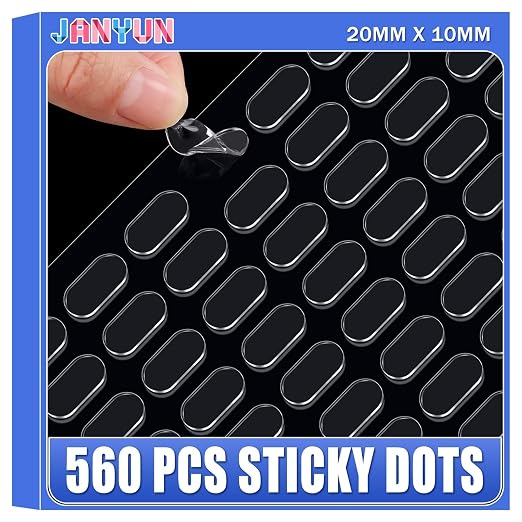 JANYUN 560 Pieces Mounting Putty, Double Sided Clear Dots Sticky by JANYUN