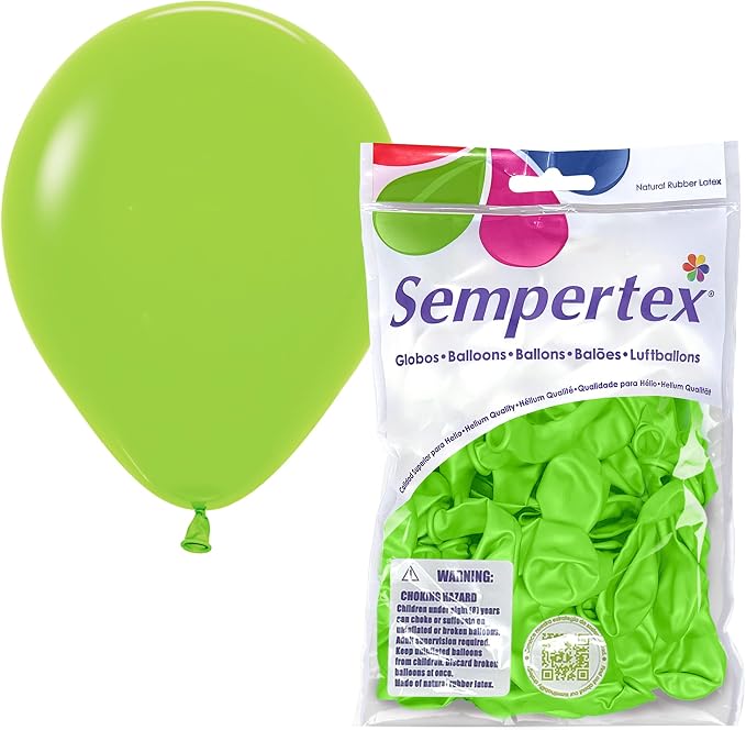 Sempertex Round Neon Green Balloons, 5 Inch, Graduation, Baby Shower, by Sempertex