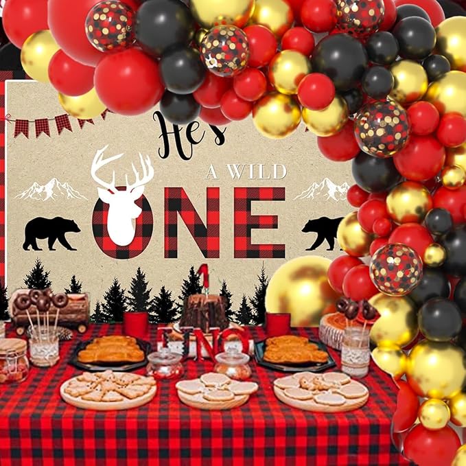 Red Black Gold Balloon Garland Arch Kit - Image 6