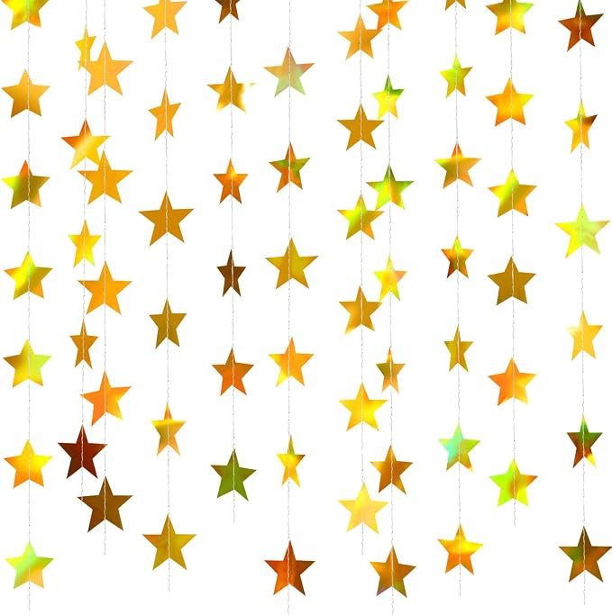 Patelai Glitter Star Garland Banner 2026 Graduation Decor 130 Feet Star Hanging by Patelai