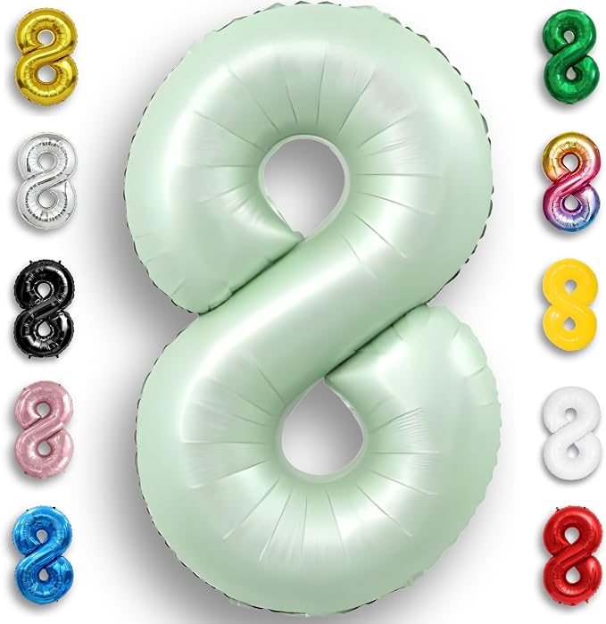 Green Number Balloon 8 Mylar Foil Balloons 32 inch by Unknown
