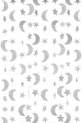 WEVEN Silver Glitter Moon Star Paper Garland, Twinkle Star and Moon Banner by WEVEN
