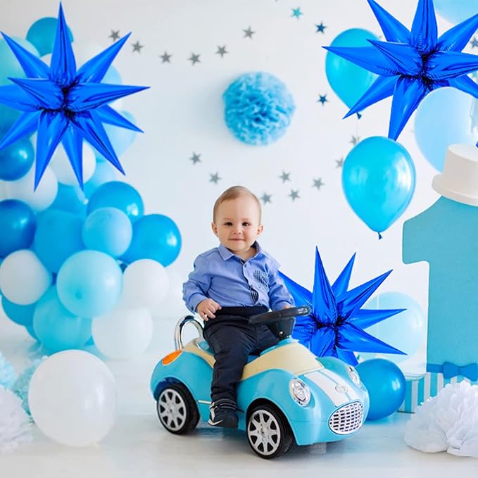 ZAKVOOR 60 Pcs Star Balloons 12 Spike Foil Explosion Party Decoration Balloons - Image 4
