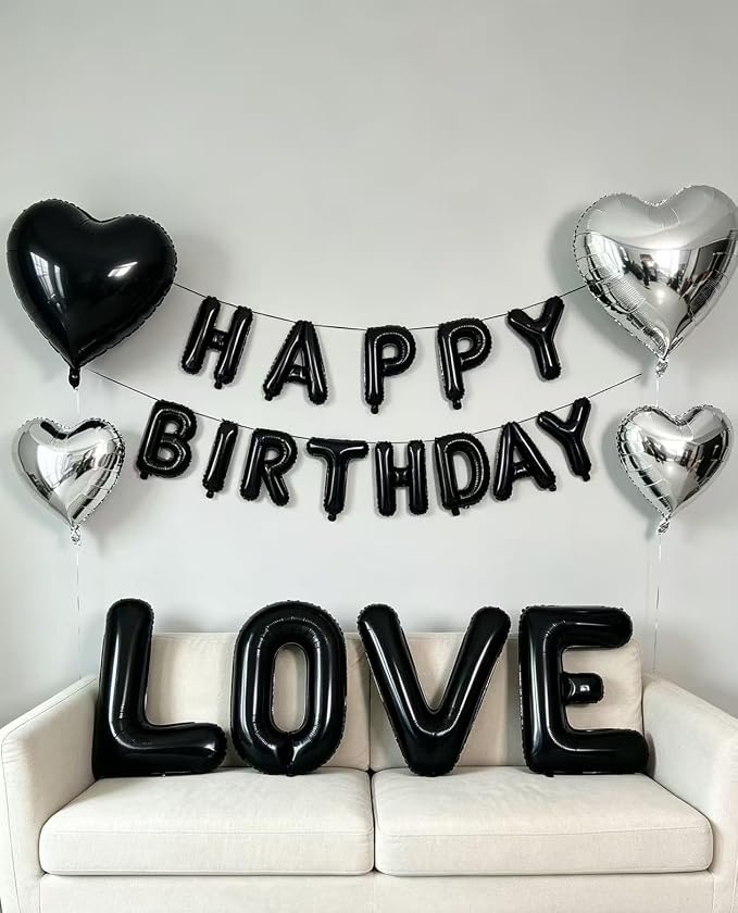 40 Inch Black Letter P Foil Balloon, Large Jumbo Mylar Helium Alphabet Balloon - Image 6