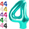 Teal Blue Number 4 Balloon 40 inch, Balloon numbers party supplies, deco photo by Upgesy