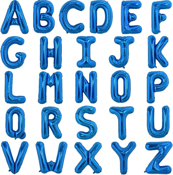 TONIFUL Navy Blue Letter Balloons 2 Set 16 Inch A-Z Custom Alphabet Banner | 52 by TONIFUL