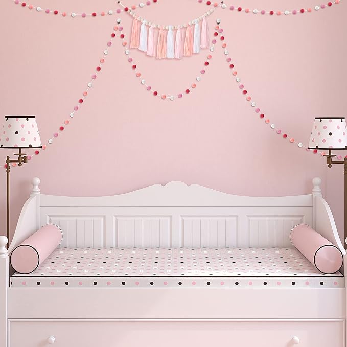 Syhood 3 Pcs 79" 2 Pom Pom Garland Wall Decor and 36" 1 Boho Tassel Garland - Image 7