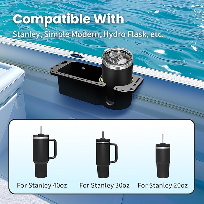 Gocozer Boat Cup Holder with Rubber Tab, Universal Boat Storage Organizer - Image 5