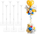 6-Pack Clear Acrylic Balloon Stand Kit, Adjustable Height 11.81–23.62 Inches by YFEEN