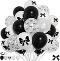 Black Bow Balloons 60PCS Printed Bow by FunHot