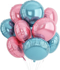 20PCS 18 Inch Round Foil Balloon, Light Blue Pink Round Shaped Balloons by Paready