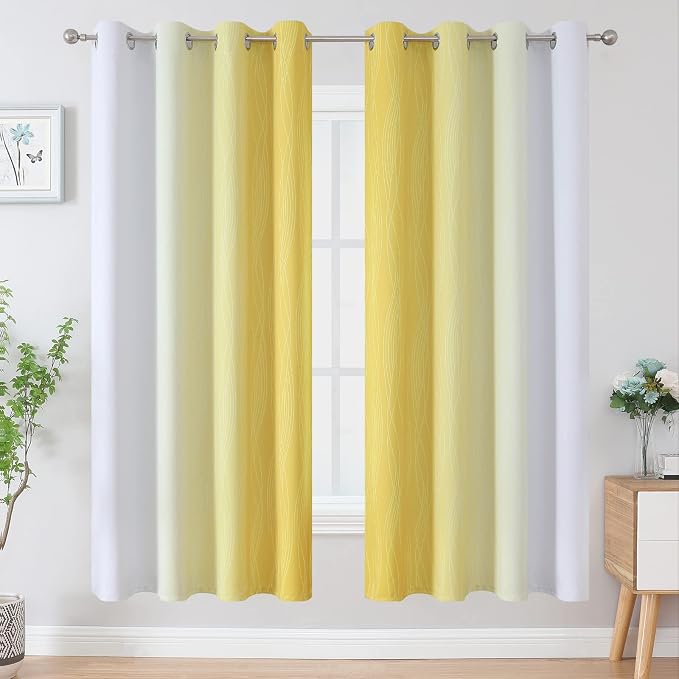 Room Darkening Gradient Blackout Curtains 72 Inch Length 2 Panels Set, Ombre - Image 2
