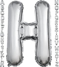 40 inch Silver Letter H Balloon, Big Size Alphabet Foil Mylar Helium Balloons by VHUWE