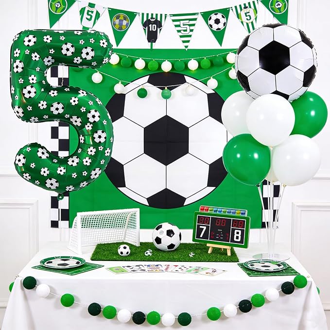 40 Inch Soccer Number 8 Balloons Large Foil Balloon Number 8 Birthday Deco | - Image 4