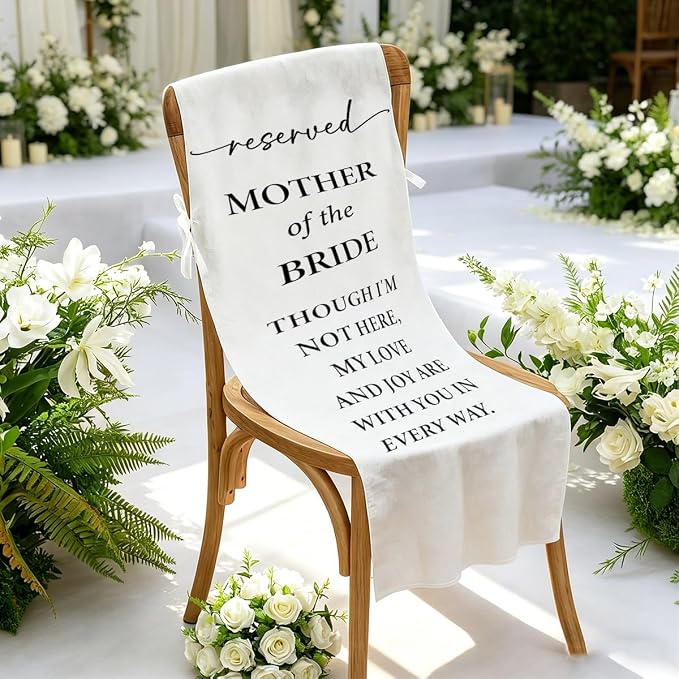 Reserved Mother of the Groom Memorial Wedding Chair Sign Banner - Image 2