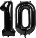 Black Number 10 Balloon 40 Inch, 10th Birthday Party Decorations Men Women | by IWERP
