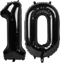 Black 40 Inch 10 Number Balloons, Balloon Decorations by Upgesy