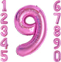 Pink Number 9 Balloon 40 Inch, Sleek Glossy Numeral Party Supplies | Radiant by Unknown