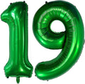 Dark Green 19 Number Balloons, 40 Inch Giant Number 19 Balloons Foil Mylar by Lovoir