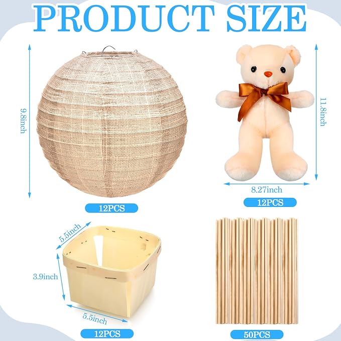 12 Sets Bear Hot Air Balloon Table Centerpieces - Image 2