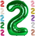Number 2 Balloon Birthday Decorations, 40In Dark Green Balloons by Mluchee