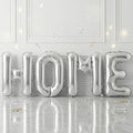 40 Inch Silver HOME Balloons, Large Silver Letter Foil Balloon by BIAPIAN
